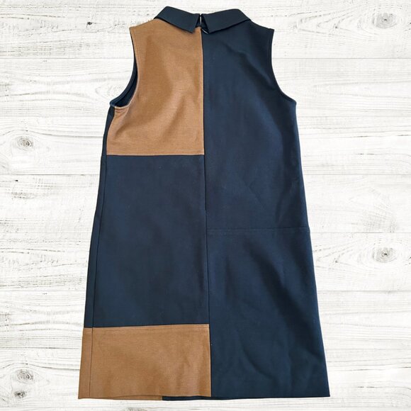 J'ENVIE New York Size Small Sleeveless Brown and Black Color Block Dress - Picture 3 of 3